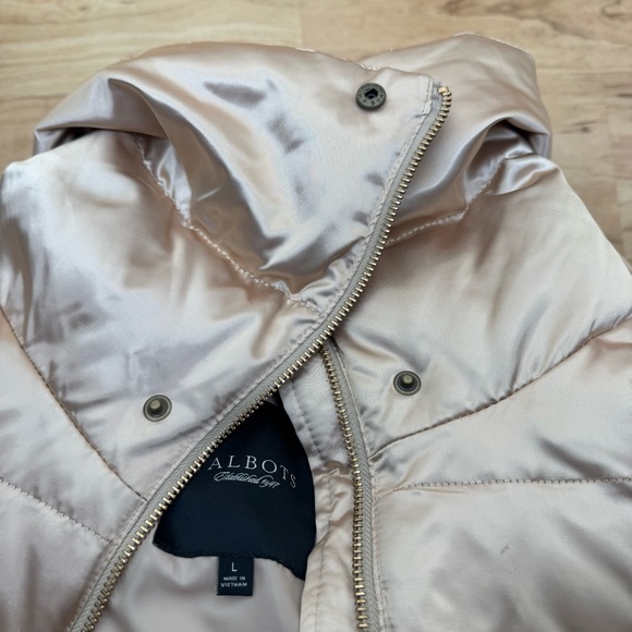 Talbots Satin Champagne Puffer Vest - Picture 8 of 8